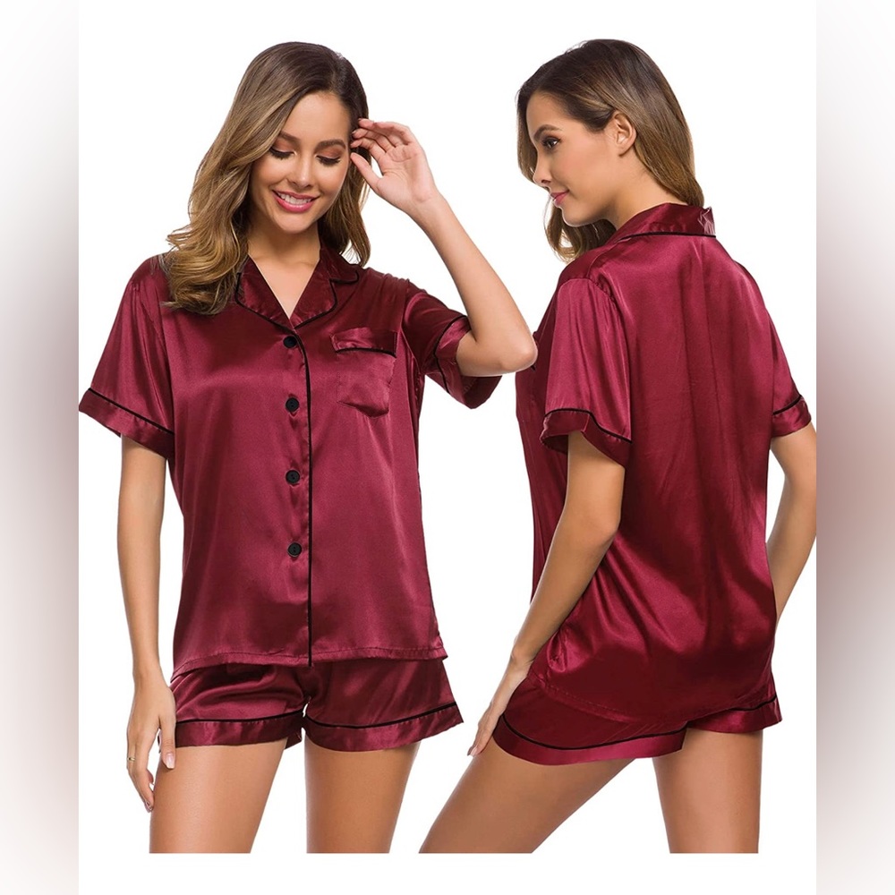 Wine Colored Silk PJ’s